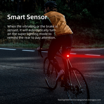 Super Bright Bicycle Sensor Cycling Safety Light Set Back USB Rechargeable Bike Rear Light Kit Bicycle Tail Light